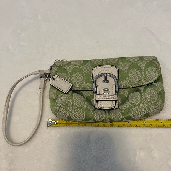 Coach Handbags - Vintage Light Green Authentic Coach Wristlet